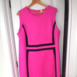 Pink & Black Calvin Klein Geometric Dress Plus